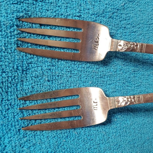 None Dining Mr And Mrs Cake Forks Wedding Set Wedding Forks
